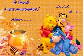 carton invitation winnie l ourson et ses amis